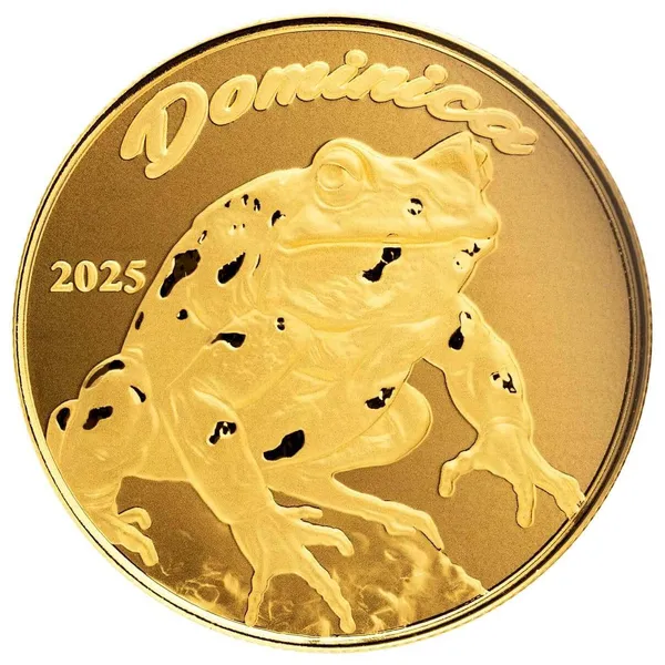2025 Ec8 Dominica Mountain Chicken 1 Oz Gold Coin Obverse