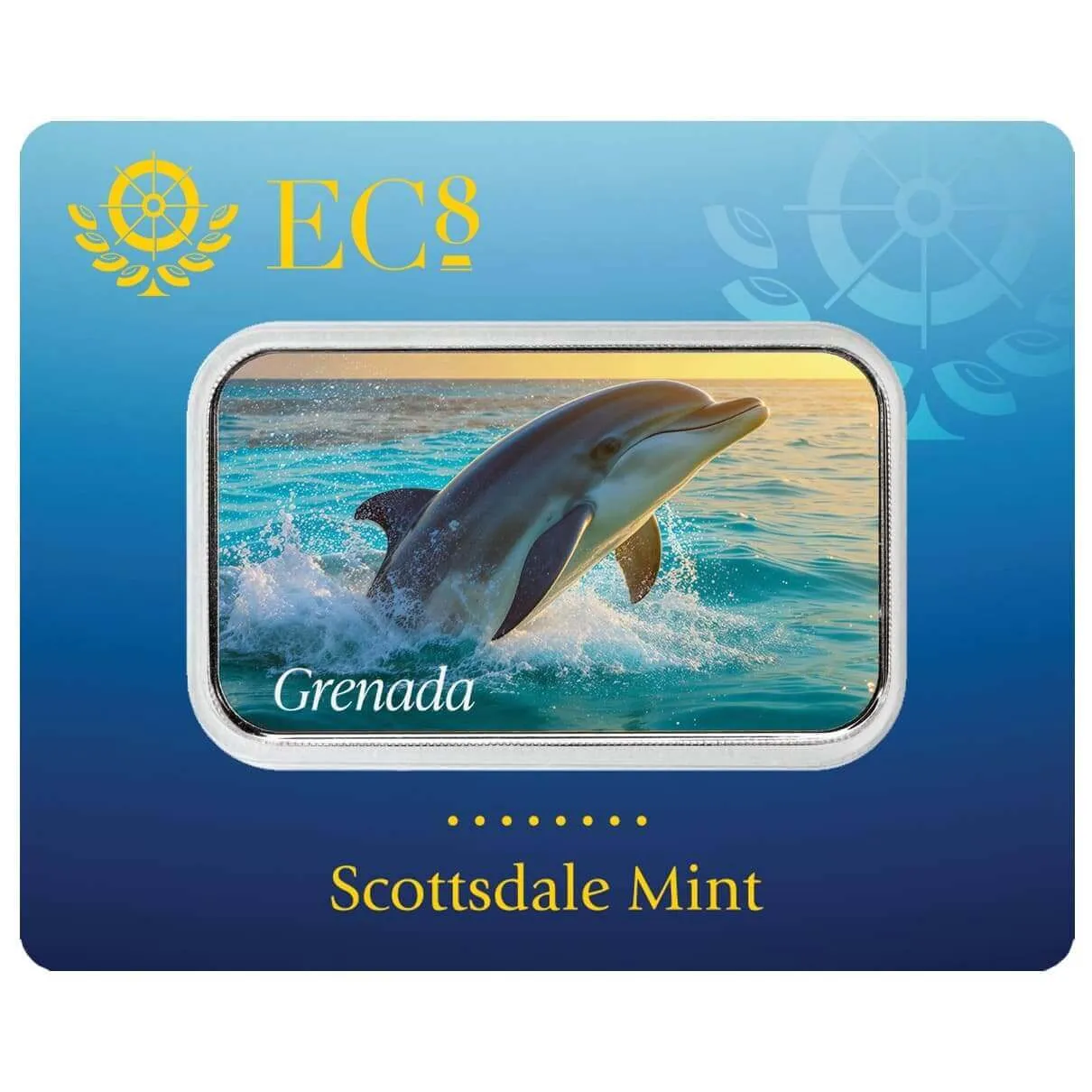 2025 EC8 Grenada | Dolphin 1 oz Silver Colorized Coin Bar