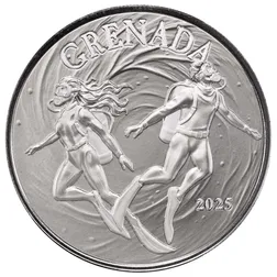 2025 Ec8 Grenada Underwater Divers 1 Oz Silver Coin Obverse