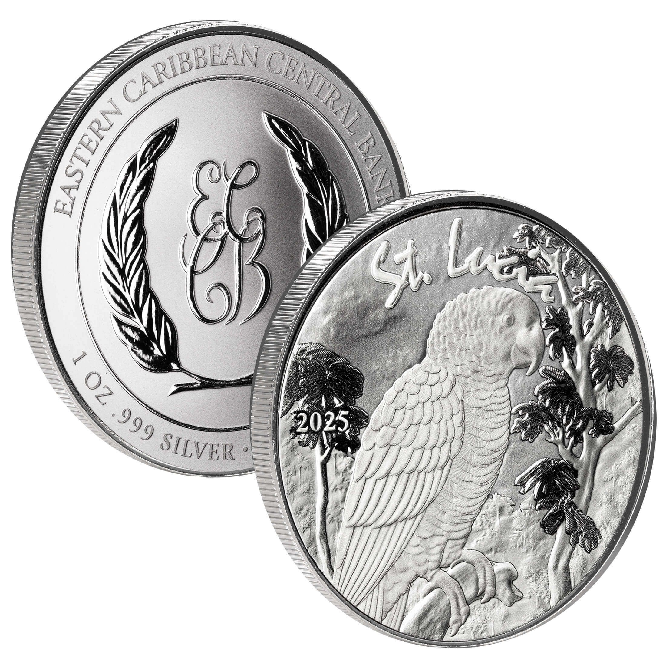 2025 EC8 St. Lucia | African Grey Parrot 1 oz Silver Coin
