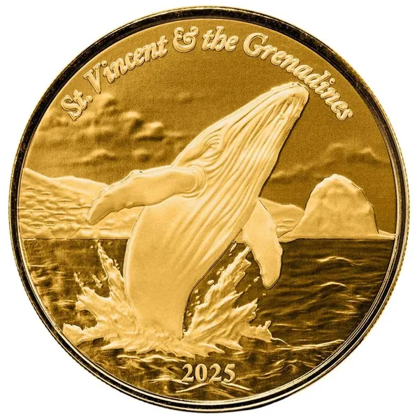 2025 Ec8 St. Vincent The Grenadines Humpback Whale 1 Oz Gold Coin Obverse