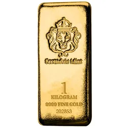 2025 Scottsdale Mint Lion 1 Kilogram 9999 Fine Gold Bullion Bar 01