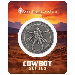 Scottsdale Cowboy Gunslinger 1 Oz Silver Antiqued Round Certilock Front