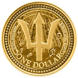 2026 Barbados Trident 1 10th Oz Gold Coin Obverse