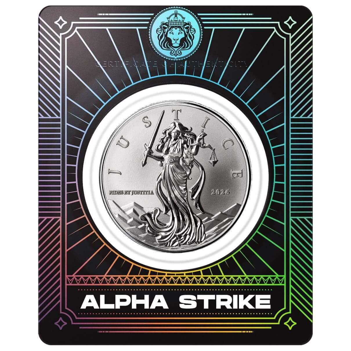 silver 銀杯 2026 Niue | Lady Justice 1 oz Silver Coin Alpha Strike