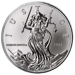 2026 Niue Lady Justice 1 Oz Silver Coin Obverse