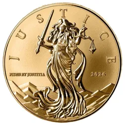 2026 Niue Lady Justice 1 10 Oz Gold Coin Obverse