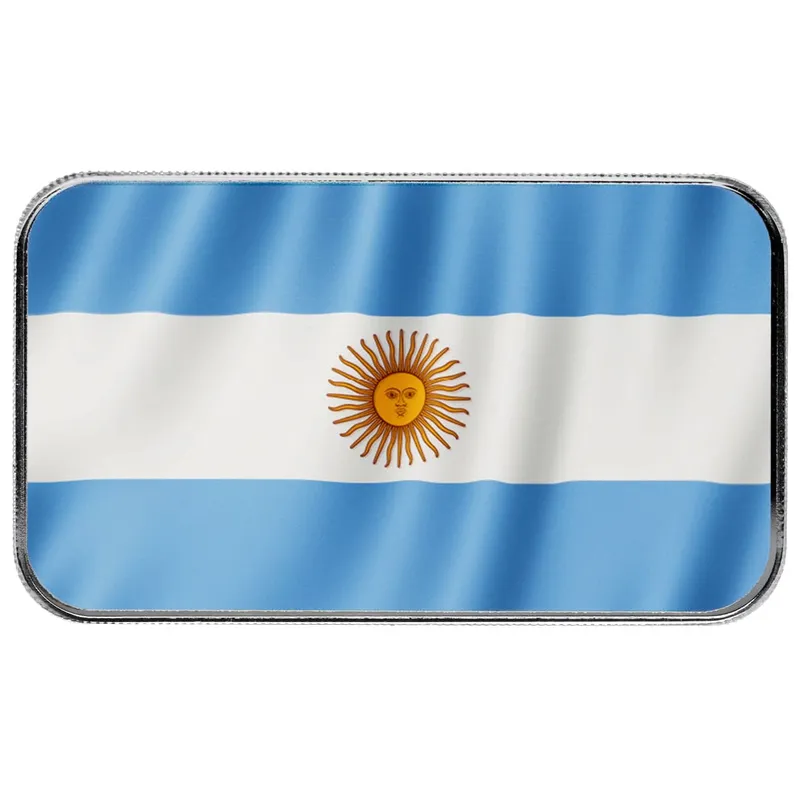 2026 World Cup Argentina 1 Oz Silver Colorized Bar