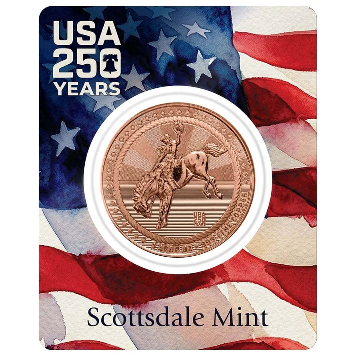 Scottsdale Cowboy with 250th Privy 1 oz Copper Round