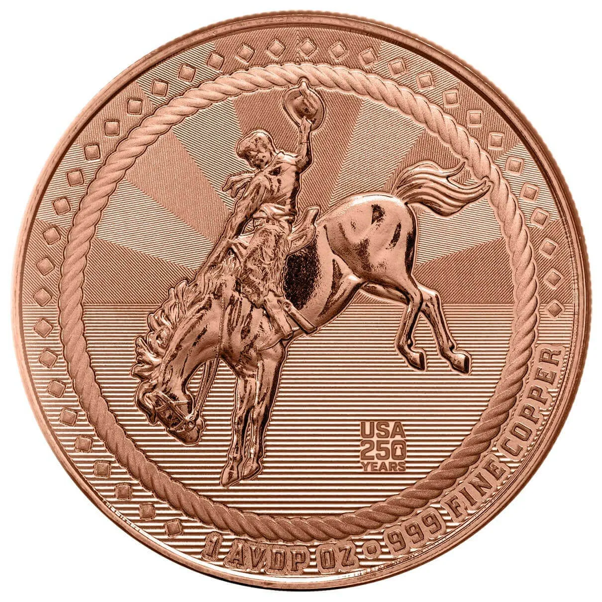 Scottsdale Cowboy with 250th Privy 1 oz Copper Round