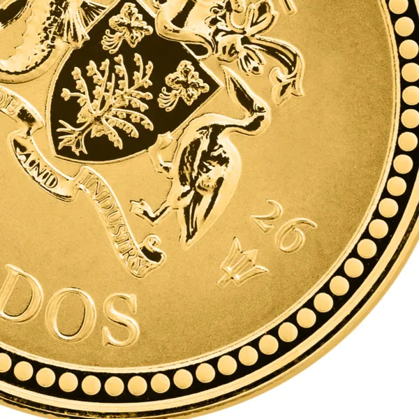 2026 Barbados Trident 1 Oz Gold Coin Reverse Macro