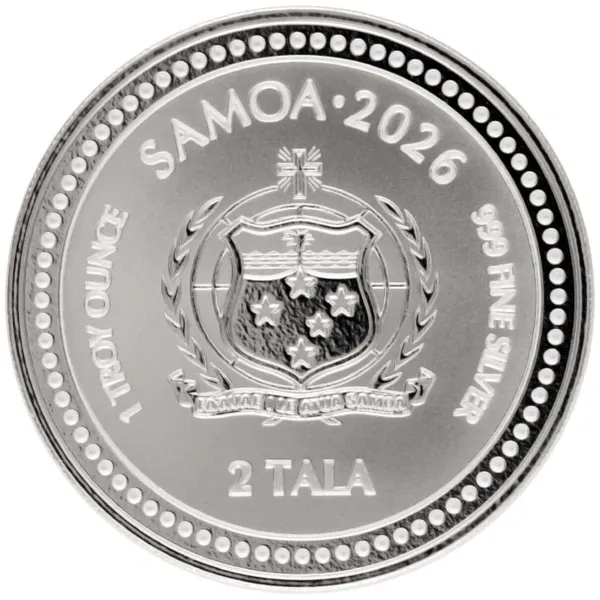 2026 Samoa Seahorse 1 Oz Silver Coin Reverse