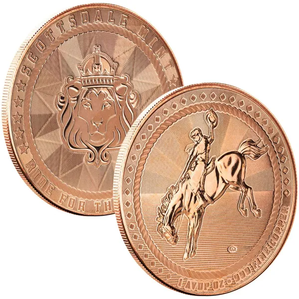 Scottsdale Cowboy W Buffalo Privy 1 Oz Copper Round Product Setup