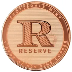 Scottsdale Reserve 1 Oz Copper Round Reverse