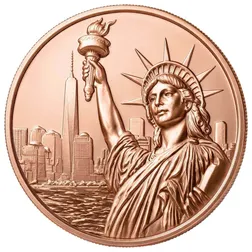 Statue Of Liberty 1 Avdp Oz Copper Round Obverse