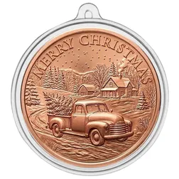 1 Oz Copper Christmas Truck Ornament
