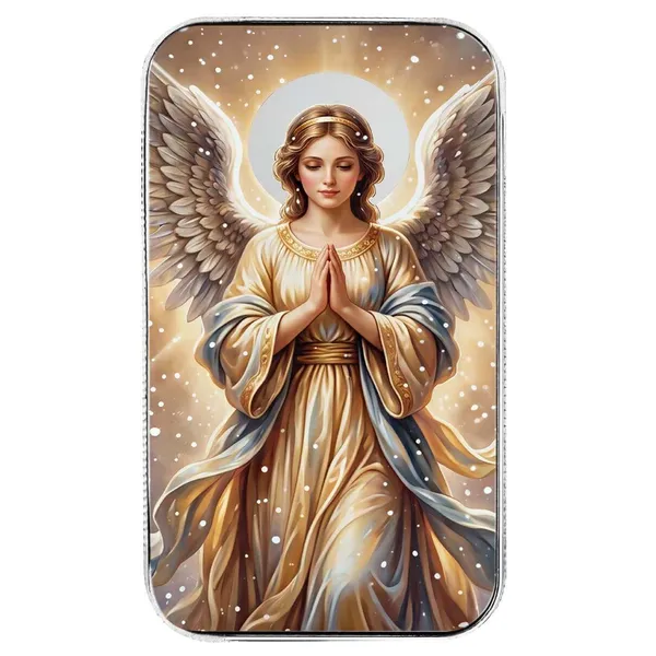 1 Oz Silver Colorized Angel Bar