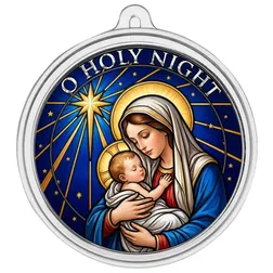 1 Oz Silver Colorized O Holy Night Ornament