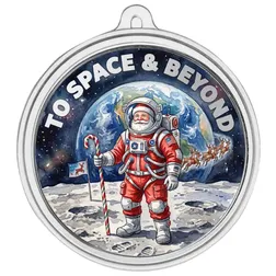 1 Oz Silver Colorized Santa The Astronaut Ornament