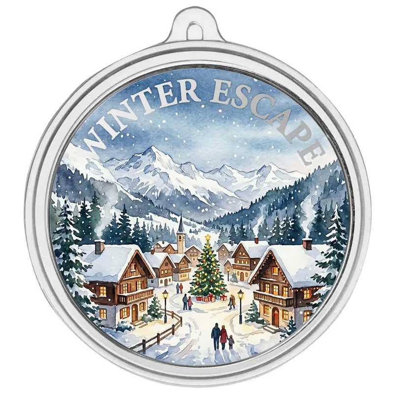 1 Oz Silver Colorized Winter Escape Ornament
