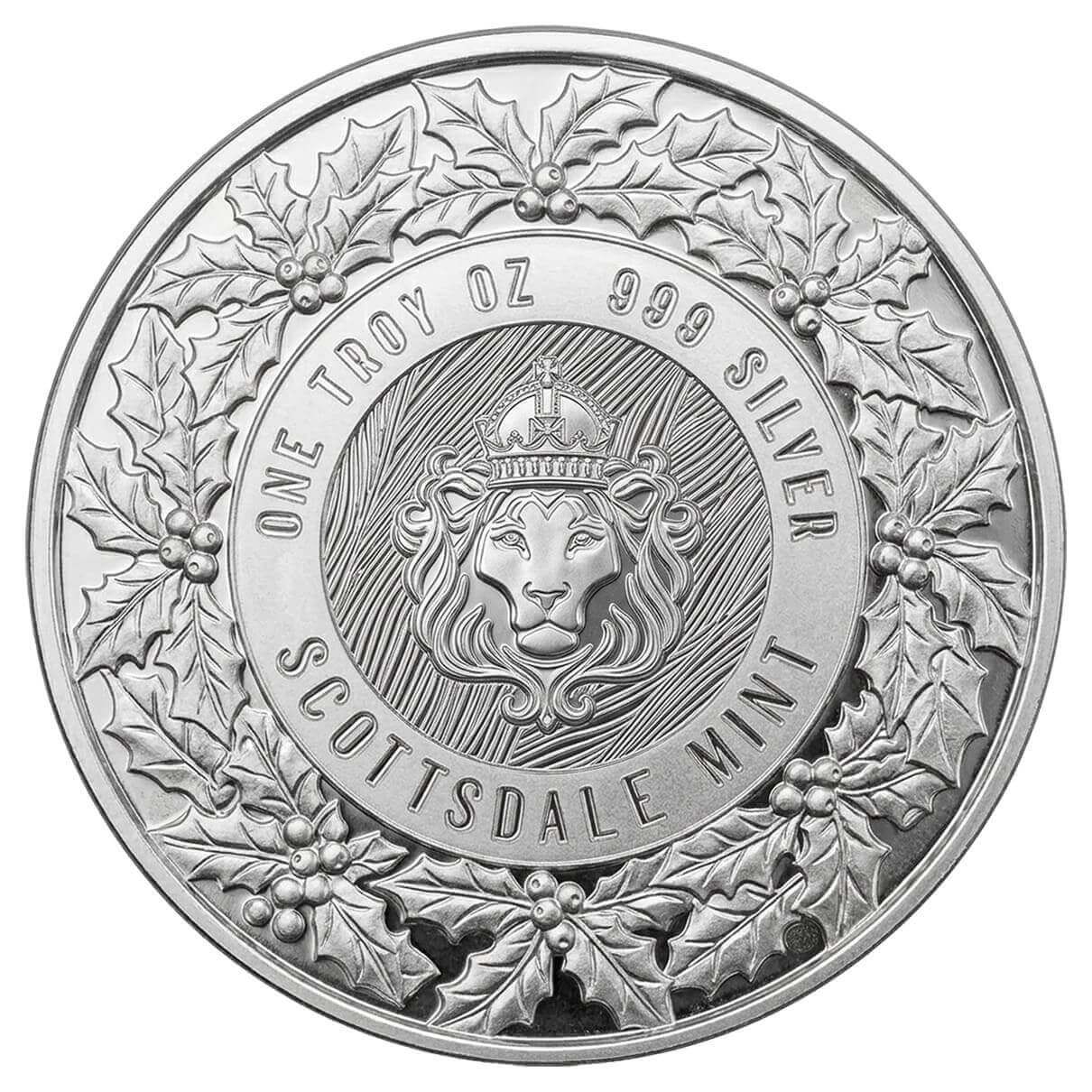 Merry Christmas 1 oz Silver Colorized Round