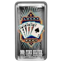 2026 Lucky 777 Series 7.77 Oz Silver Spades Color