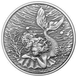 2026 Samoa Mermaid Under The Sea 1 Oz Silver Antiqued Coin Obverse