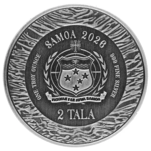 2026 Samoa Mermaid Under The Sea 1 Oz Silver Antiqued Coin Reverse
