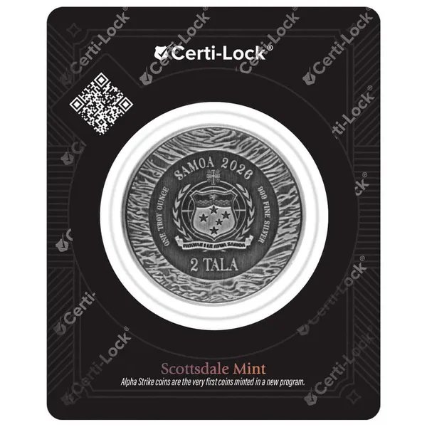 2026 Samoa Mermaid Under The Sea 1 Oz Silver Antiqued Colorized Coin Alpha Strike Back