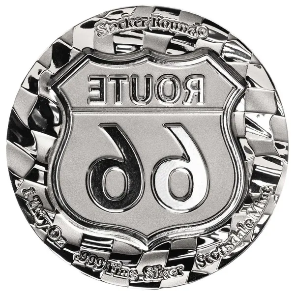 Route 66 Stacker 1 Oz Silver Round Reverse 1