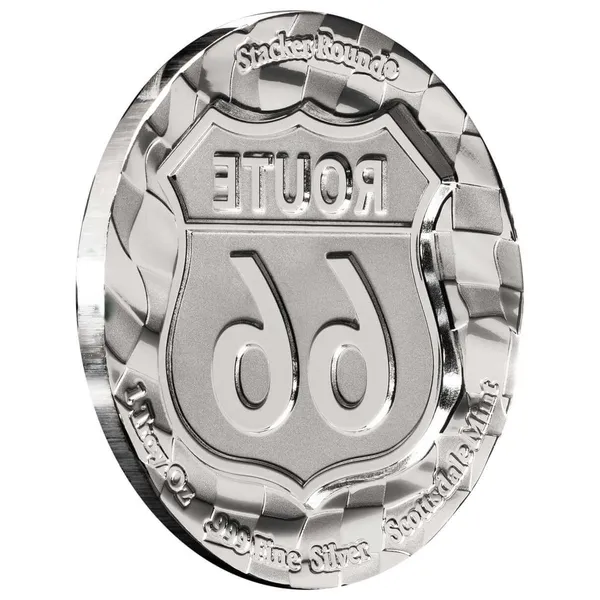 Route 66 Stacker 1 Oz Silver Round Reverse Side 1