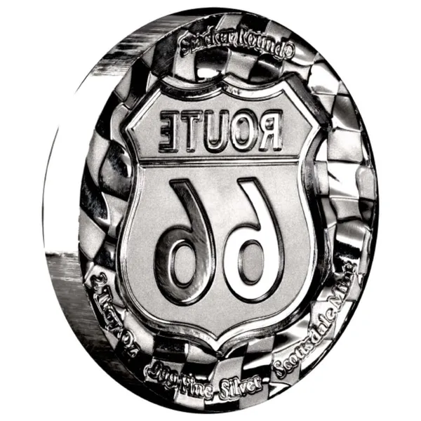Route 66 Stacker 2 Oz Silver Round Reverse 3 4 View