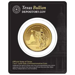 Texas Bullion Depository 1 Oz Gold Round Certilock Front