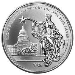 Texas Bullion Depository 1 Oz Silver Round Obverse
