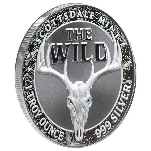 The Wild 1 Oz Silver Round Reverse 3 4 View