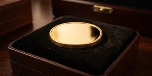 Gold coin in case