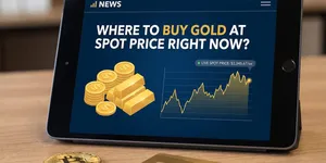 Tablet asking a question on where to buy gold at spot price.