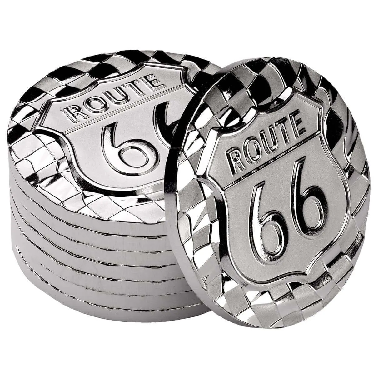 1 oz Silver Route 66 Sign Stacker® Round