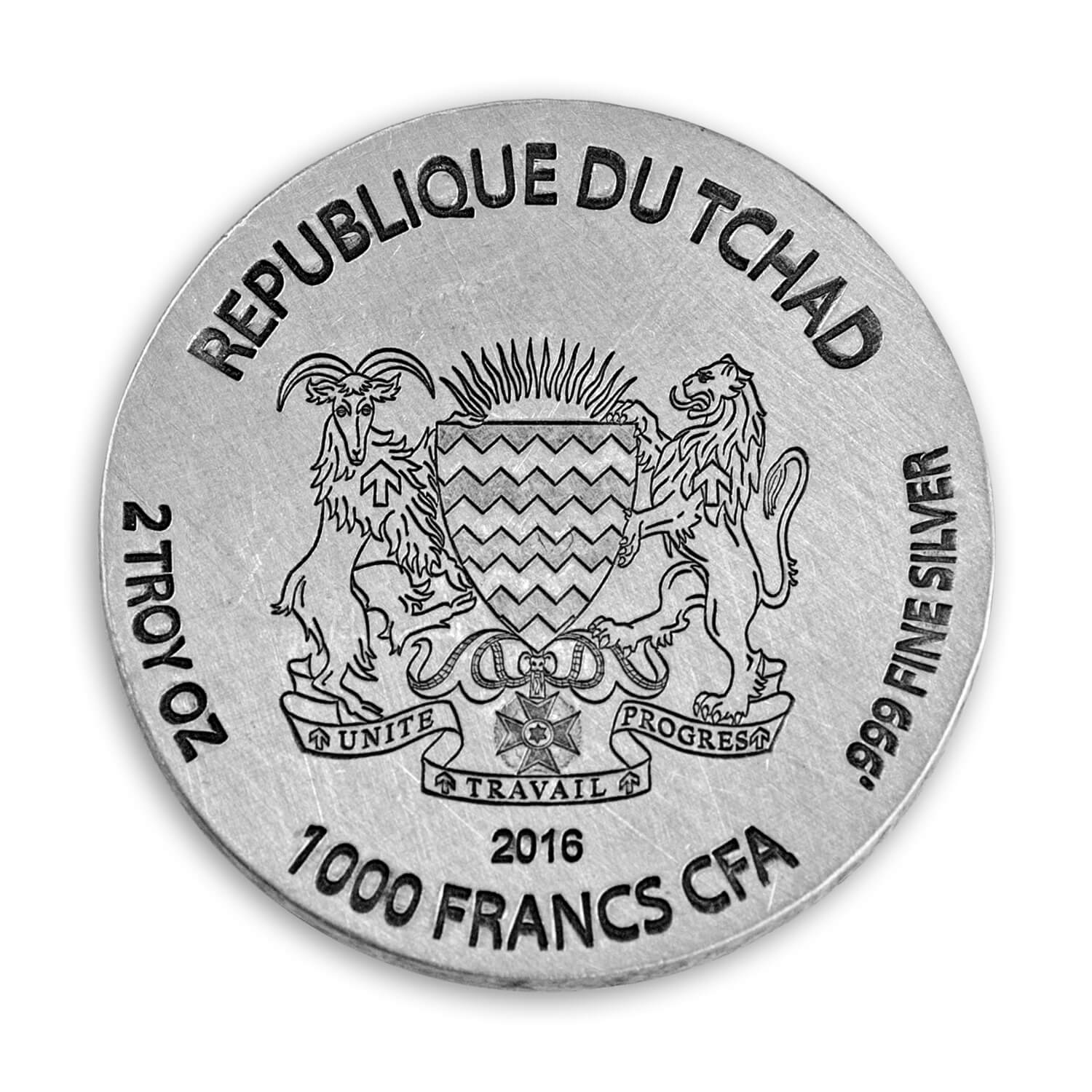 2017 Republic of Chad Pharaoh Ramesses II .999 2 oz Silver Coin Egyptian Relic 