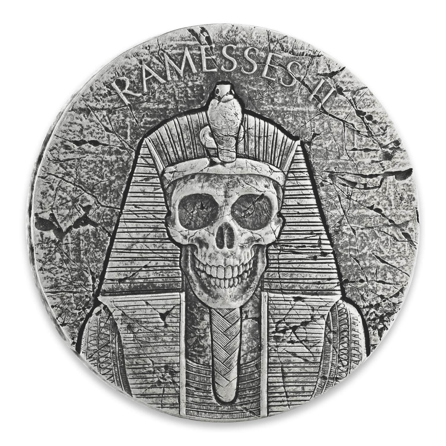2017 2 oz Ramesses II Egyptian Silver Coin .999 Silver BU Republic of Chad #A444 
