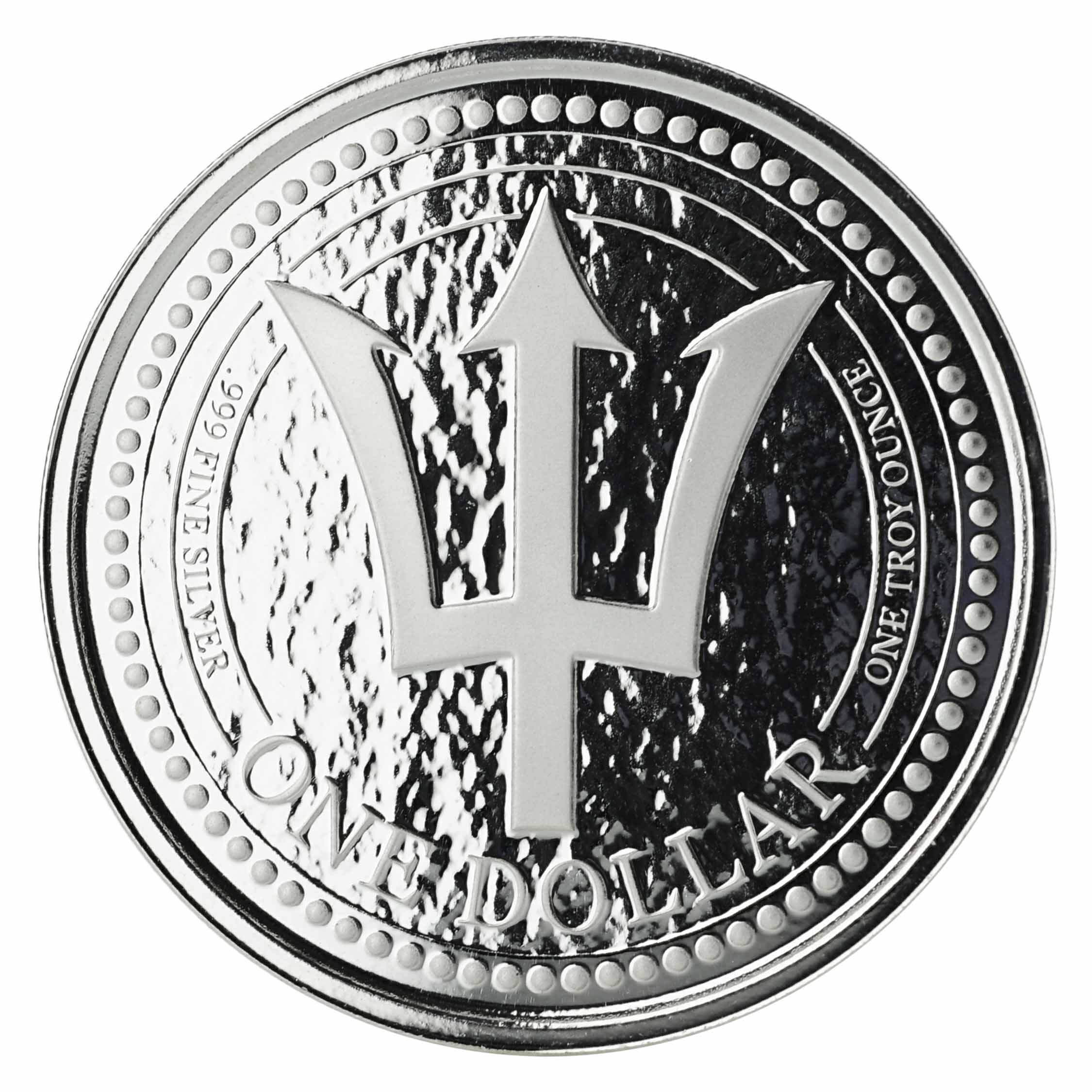 Barbados Trident Silver - 1 oz Silver Coin