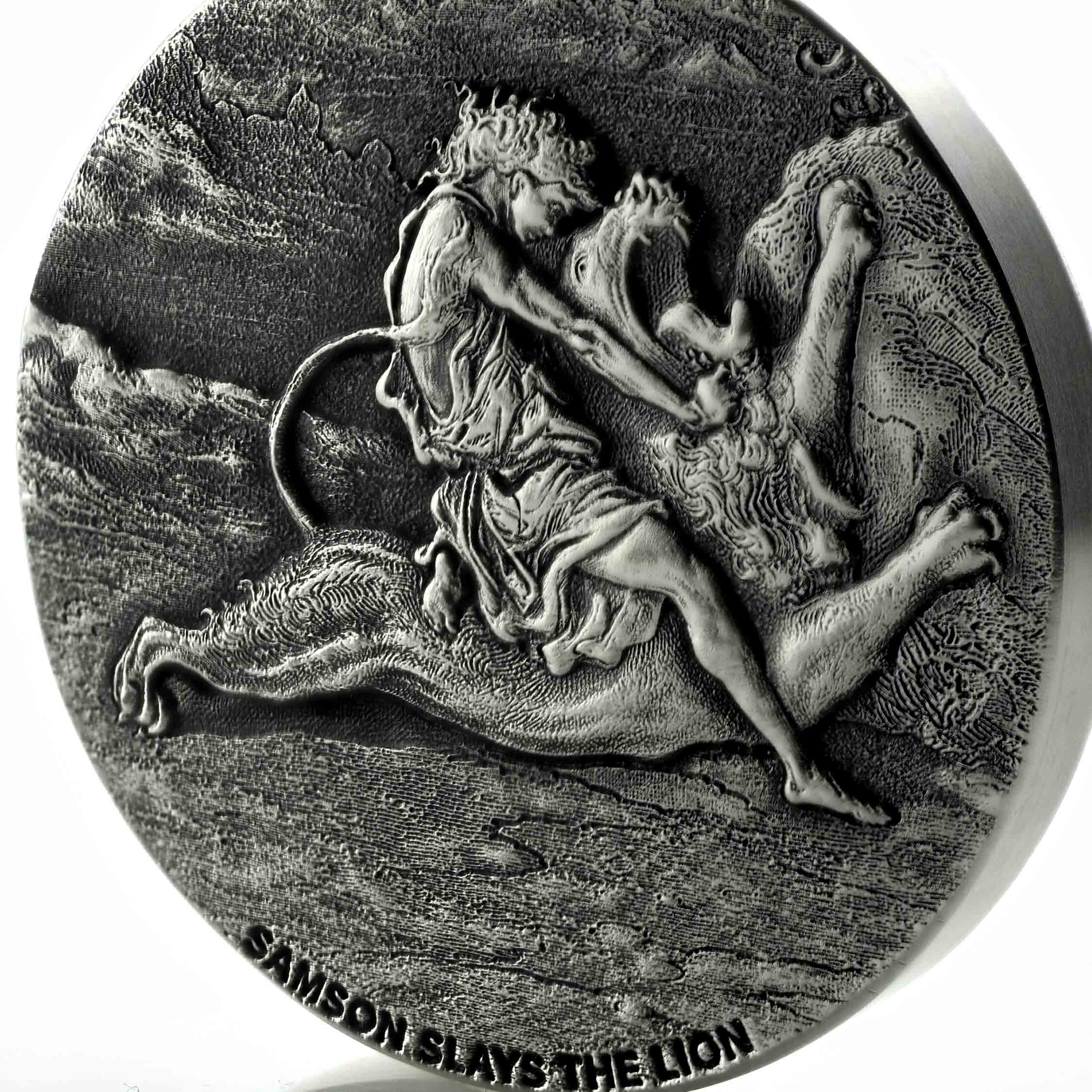 Details about   Israel Bible Story Samson & the Lion Commemorative Silver Token Coin Collectible 