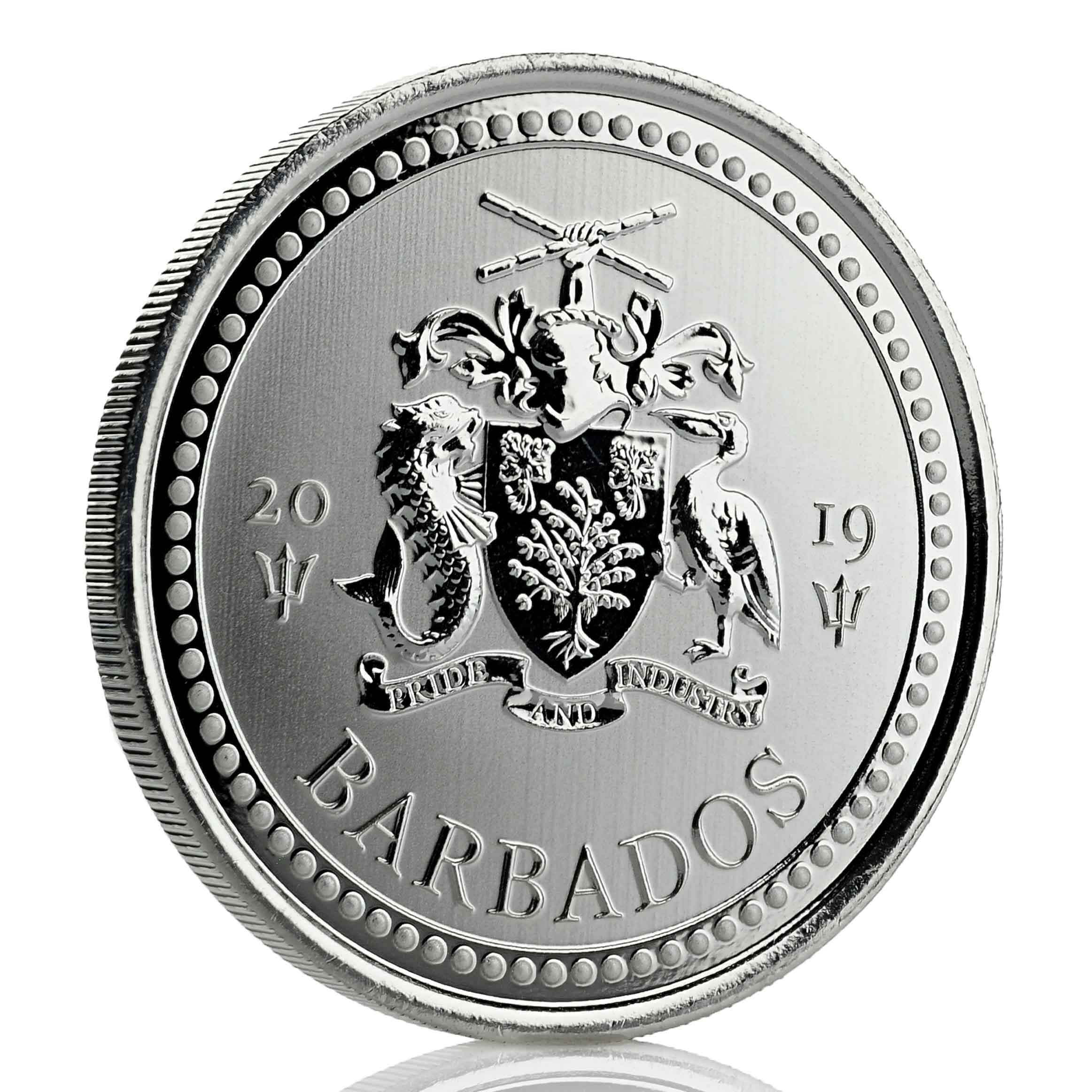 2019 Barbados Trident Silver - 1 oz Silver Coin