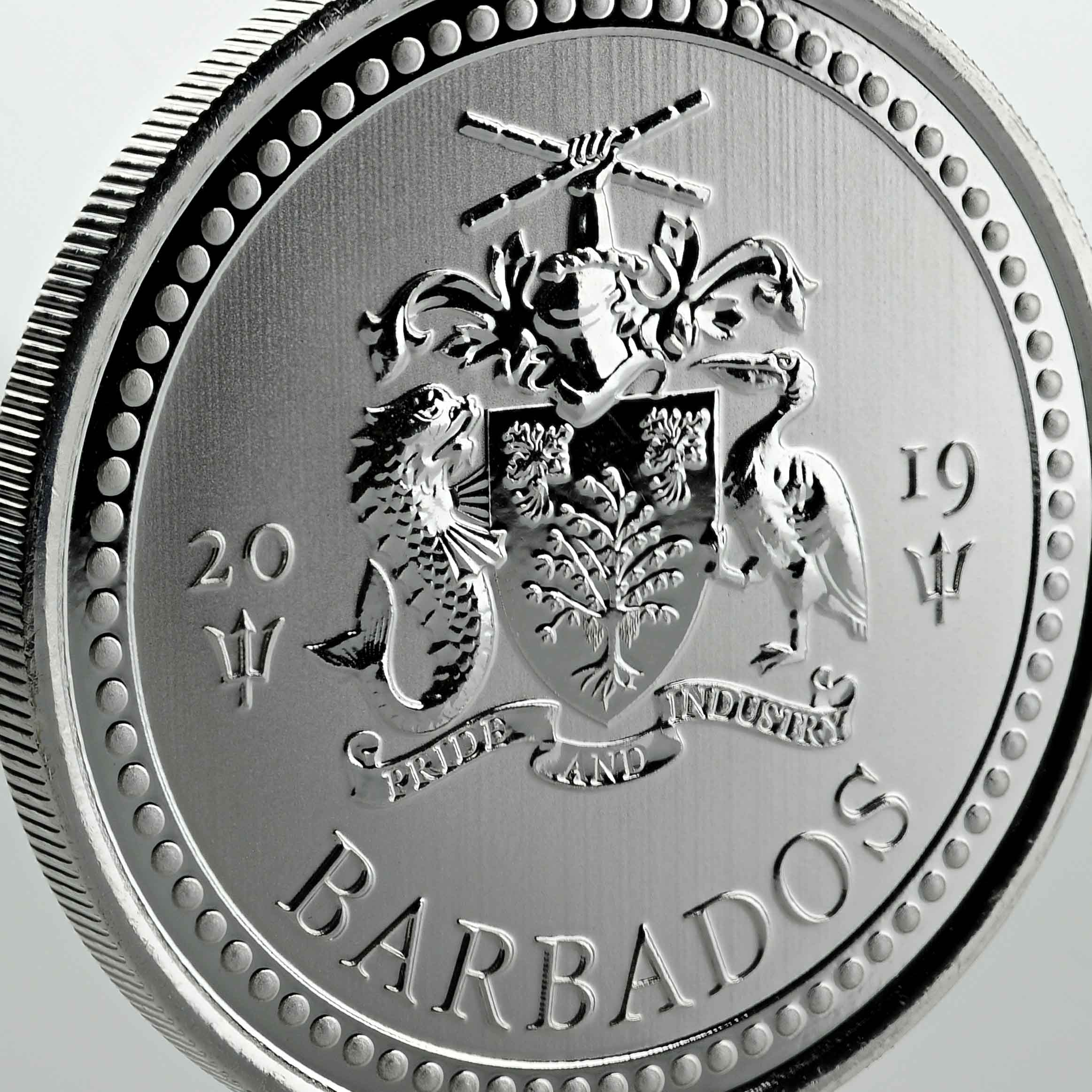 2019 Barbados Trident Silver - 1 oz Silver Coin