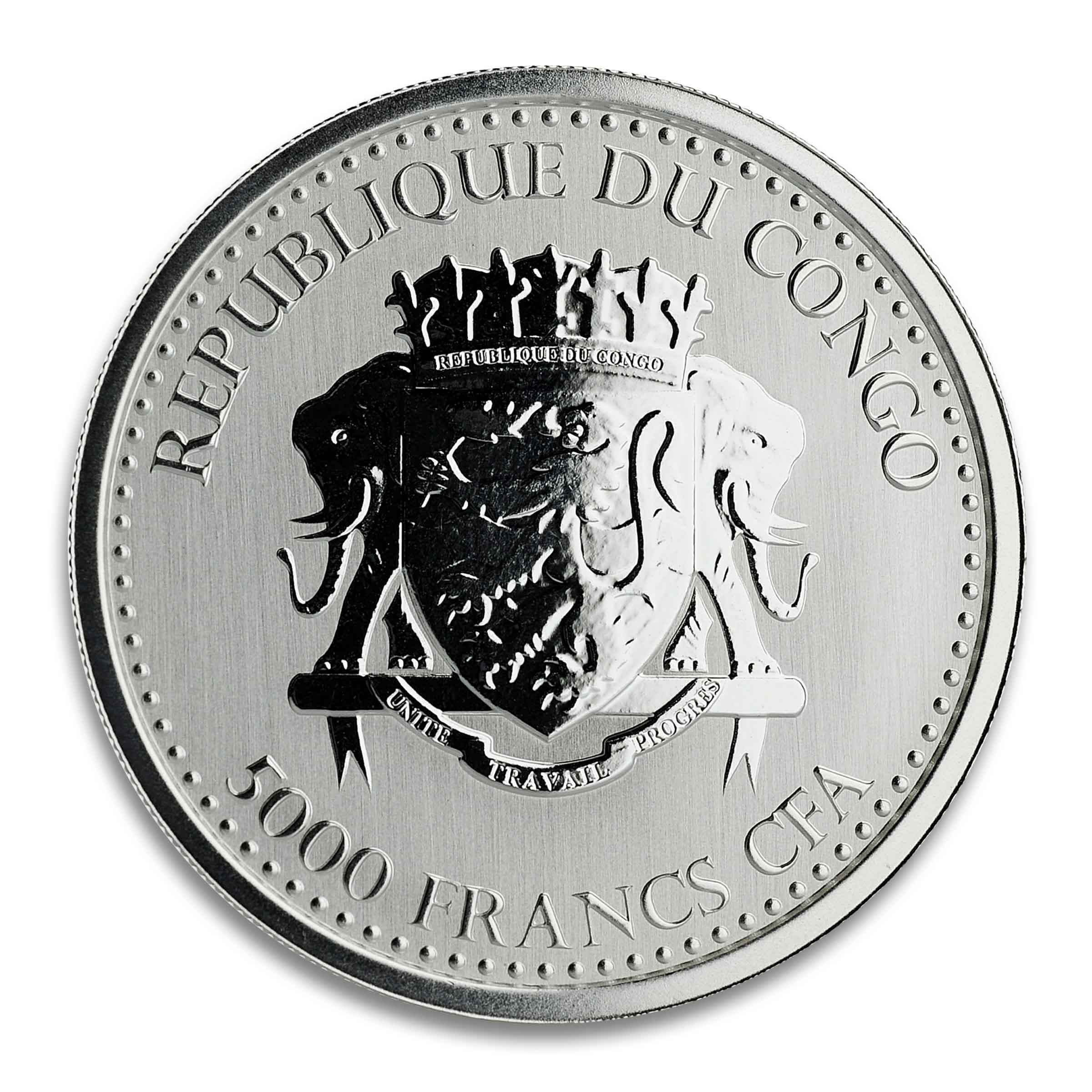 2020 Congo Gorilla 1 oz Silver Coin