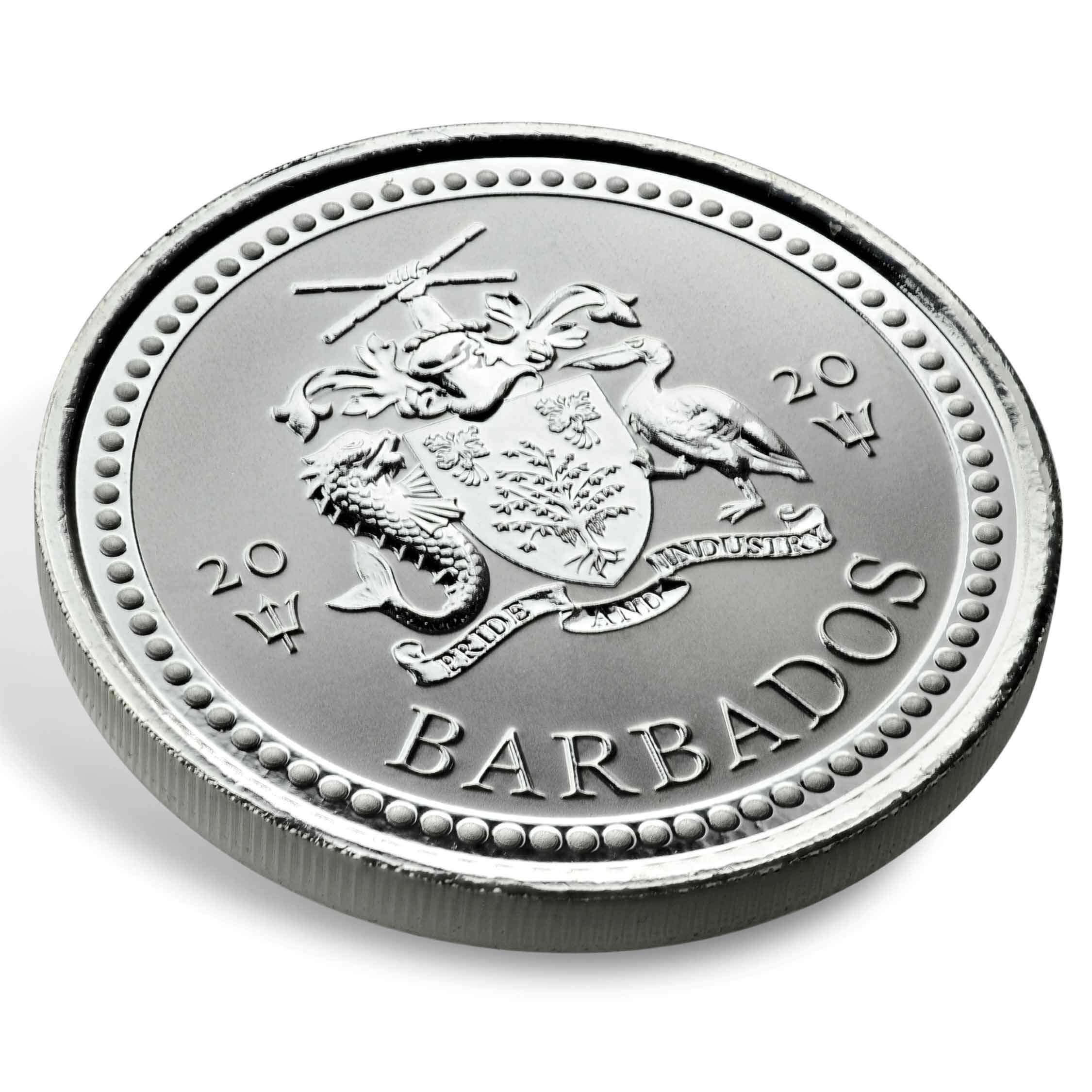 2020 Barbados Trident Silver - 1 Oz Silver Coin