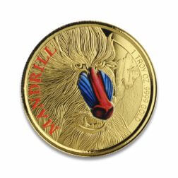 2019 Cameroon Mandrill 1 Oz Gold Color Coin