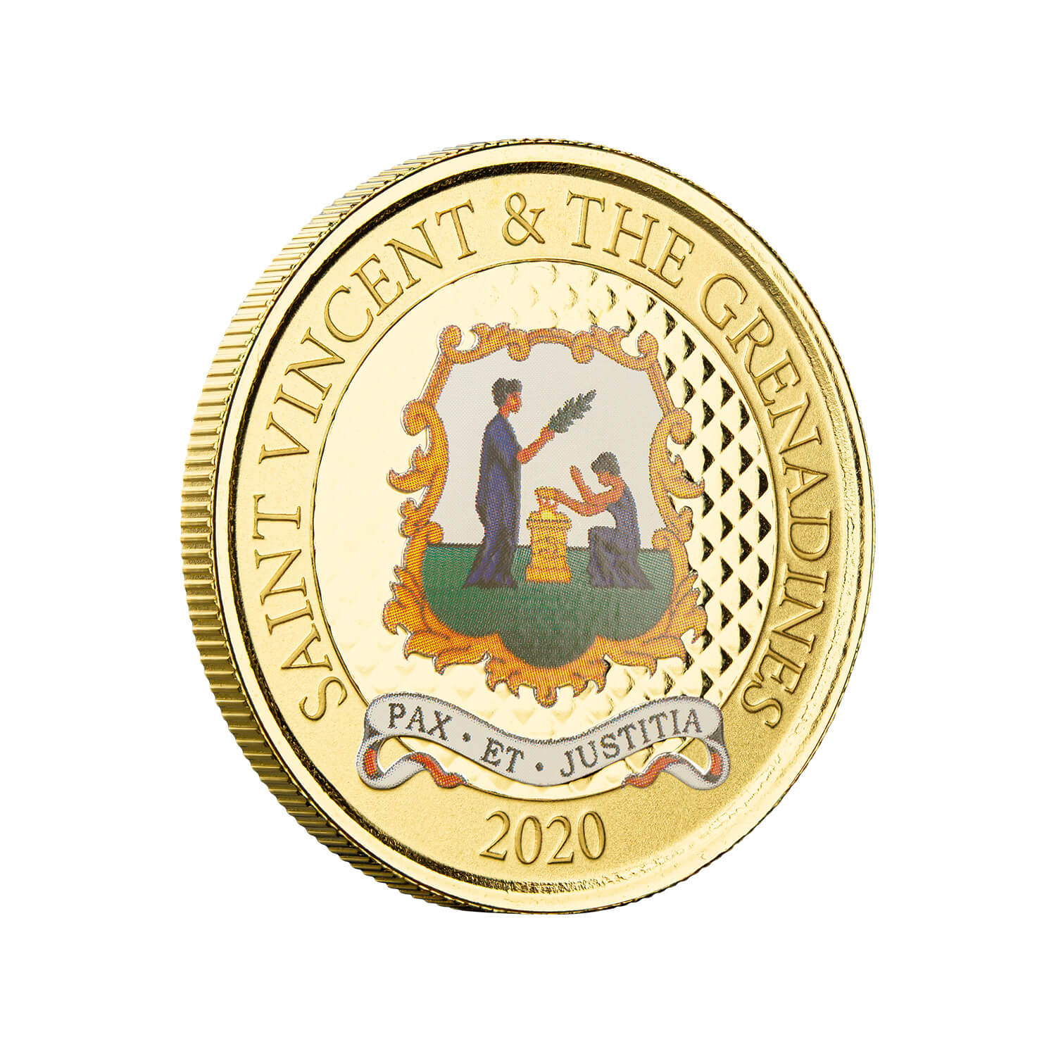 2020 Ec8 St Vincent & The Grenadines "pax Et Justitia" 1 Oz Gold Color Coin (copy)
