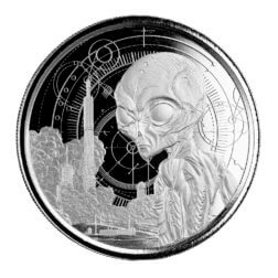 2021 Ghana Alien 1 oz Silver Coin Proof Like