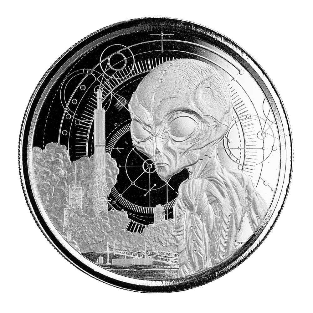 2021 Ghana Alien 1 oz Silver Coin BU